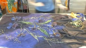 Валяная акварель на палантине. Ирина Панова