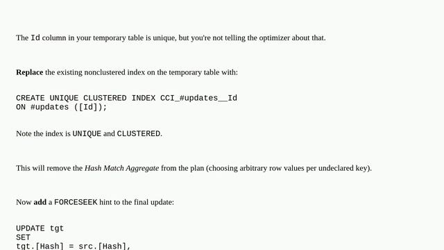 Dba: Getting a SORT operator when I have an index смотреть онлайн