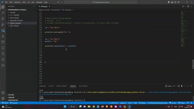 Python Tutorial 2.1.6 - Using the String Method "Startswith" смотреть онлайн