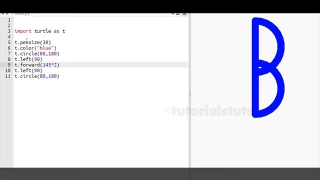 How to draw alphabet letter B using Python Turtle | Drawing Alphabet Letter B | Python Turtle смотреть онлайн