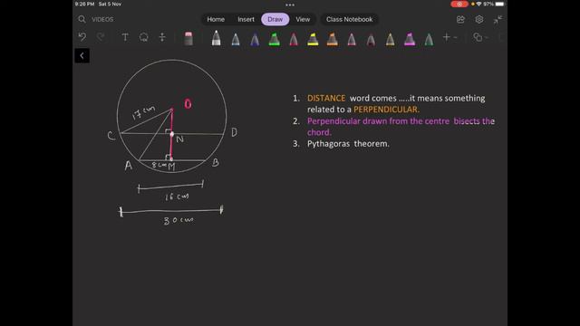 Find the distance between AB and CD (chords). смотреть онлайн