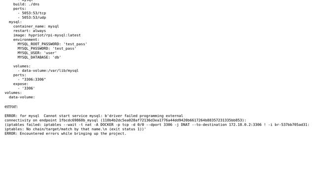 iptables error while building docker image on raspberry pi (linux/ARM) смотреть онлайн