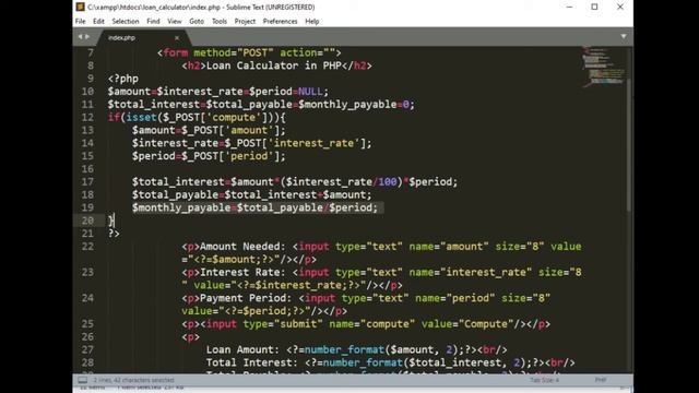Loan Calculator in PHP смотреть онлайн