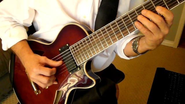 EHX Freeze Pedal on a 7 String Jazz Guitar смотреть онлайн