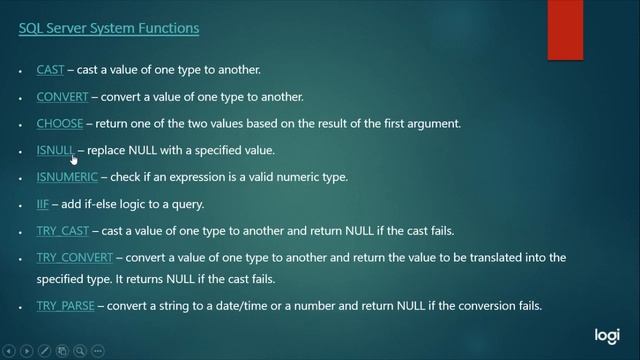 System Functions in SQL Server-MS SQL Server complete course in Telugu-Lesson-20 смотреть онлайн