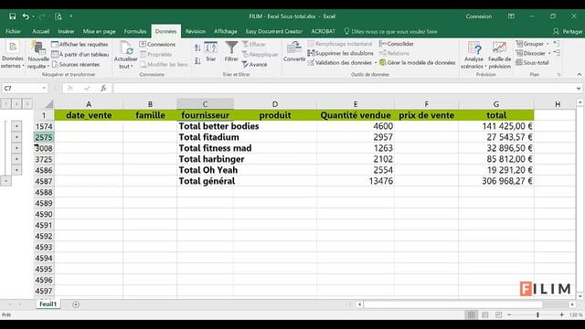 Excel - 3 Avancé - Cours Sous total смотреть онлайн