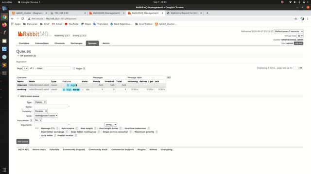 Test RabitMQ Cluster