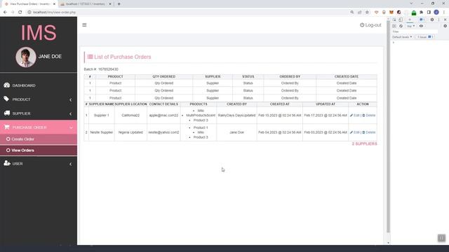 PHP Project: Getting Purchase Orders Records From MySQL Database - Creating The Page using HTML CSS смотреть онлайн