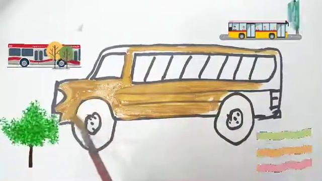 Drawing bus for kids / Bolalar uchun aftobus tasm chizish / Рисования автобус для детей смотреть онлайн