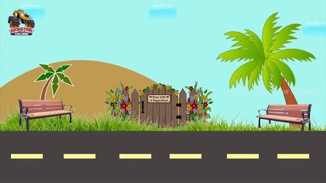 Learn Monster Truck Vegetables & Fruits | Learning Videos For Kids | Monster Truck 3D Cartoons смотреть онлайн