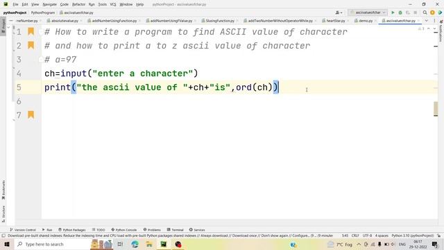 How to write a program to find ASCII value of character (A to Z) in python смотреть онлайн