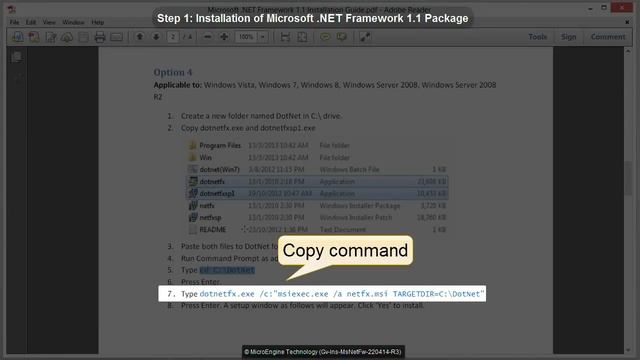 Microsoft .NET Framework 1.1 Installation Guide смотреть онлайн