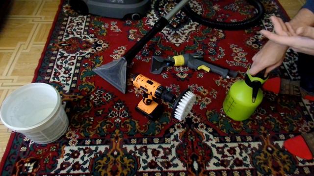 Химчистка ковра большой насадкой для Karcher puzzi 8/1c смотреть онлайн