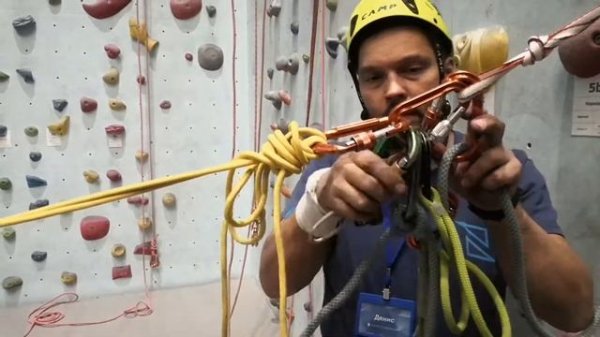 Спасработы. Спуск пострадавшего с сопровождением методом «Тандем — противовес».