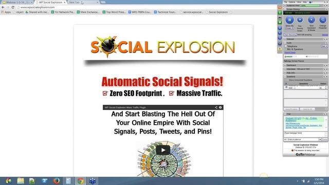 (Mar 5, 2014) Webinar: SEO Mass Traffic Plugin for WordPress - WP Social Explosion смотреть онлайн