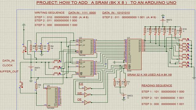 ARDUINO UNO HANDLING 8K X 8 BIT STATIC RAM смотреть онлайн