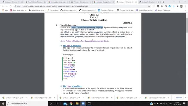 Python Class 8(Basic OOPS, type, value & id of object) | 11th 12th CBSE(in Hindi)| Comp. Sc. 2020-2 смотреть онлайн