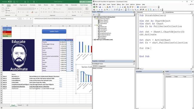 VBA Chart Project - Loop Through a FullSeriesCollecion on a Chart (Code Included) смотреть онлайн