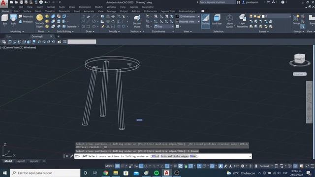 Silla en AutoCAD 3D Comandos Loft, Extrude, Sweep. Ejercicio 3D. Intermedio. смотреть онлайн