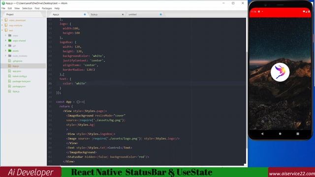 React native StatuBar #react #status #statusbar #usestate смотреть онлайн