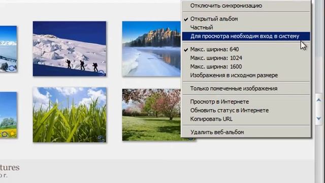 Управление настройками веб-альбомов Google Picasa (17/20) смотреть онлайн