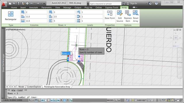AutoCAD 2012 Rectangular Array смотреть онлайн