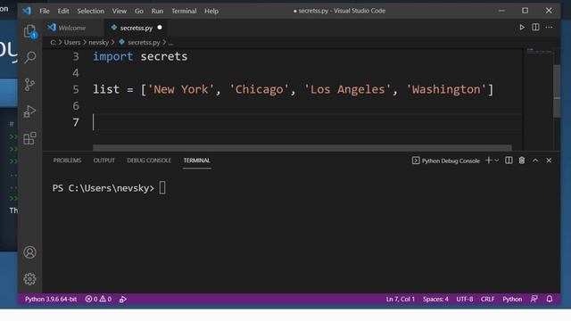 How to get a secret random element from a list in Python смотреть онлайн