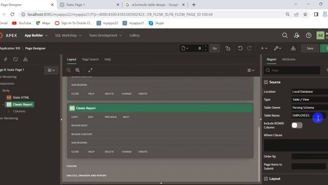 How to create static region, classic report and interactive report in Oracle Apex смотреть онлайн