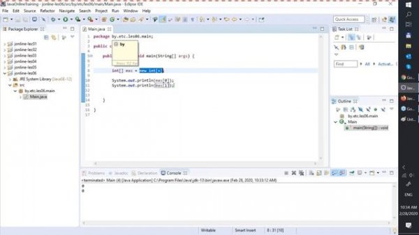 2020 02 28 Java Online Training Module 02, Webinar 02