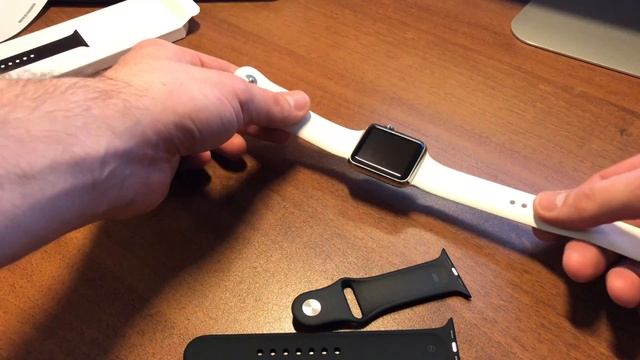 Черный спортивный ремешок для Apple Watch смотреть онлайн