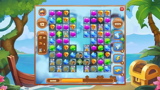 Как пройти уровень 9205 игры Сокровища Пиратов смотреть онлайн