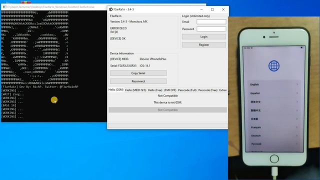 F3arra1n Bypass Free | Free Untethered Bypass | iCloud Bypass ON Off FIX смотреть онлайн