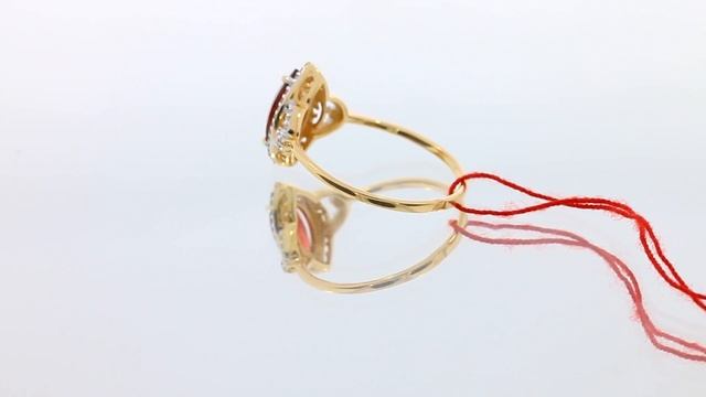 Золотое кольцо с гранатом и фианитами арт. 712320 смотреть онлайн