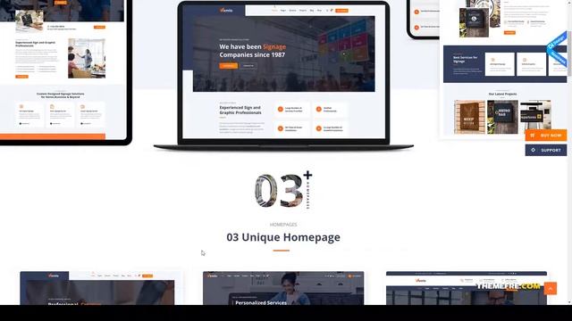 Vemlo - Digital Signage Services WordPress Theme poster design shop board Website Builder смотреть онлайн