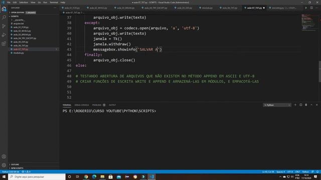 SMART FINAL - PYTHON AULA 07 - ARQUIVOS TXT - 2ª PARTE смотреть онлайн