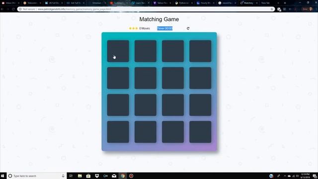 Concentration Game Demo смотреть онлайн