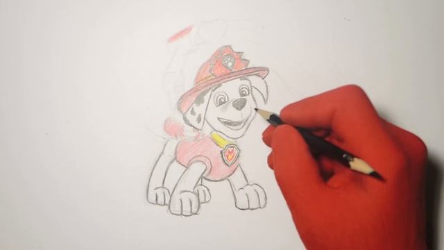 Щенячий патруль, рисуем Маршала, обучающее видео. Paw patrol, Marshall draw, how-to videos. смотреть онлайн