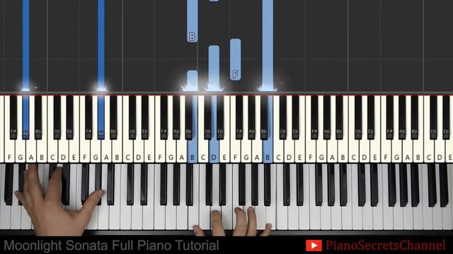BEETHOVEN - MOONLIGHT SONATA - 1ST MOVEMENT (Piano Tutorial Lesson) (Complete) смотреть онлайн