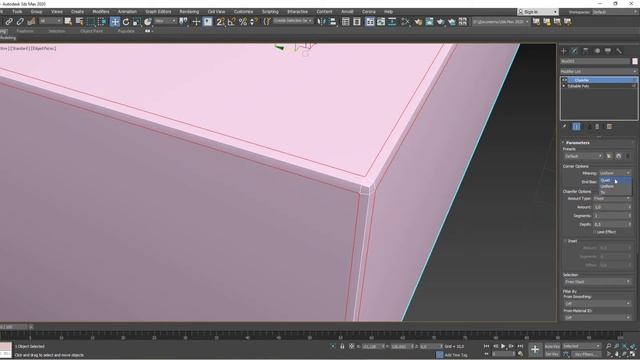 Работа с Chamfer в 3dsmax смотреть онлайн