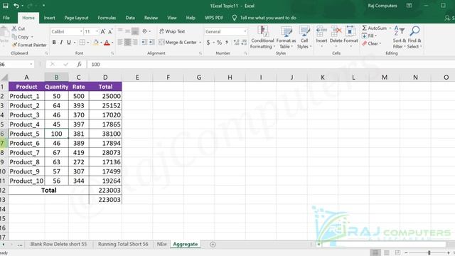 AGGREGATE formula in excel | Ignore value error | Raj Computers | Raj sir смотреть онлайн