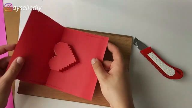 DIY: 3D Heart Pop up Card Tutorial смотреть онлайн