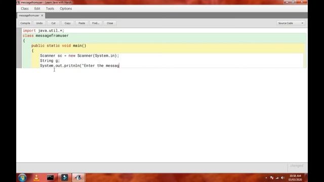 Program in JAVA to print message from USER side смотреть онлайн