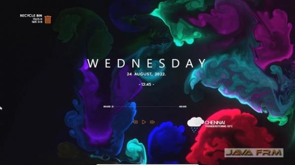 Mond rainmeter skin customization with various backgrounds on Windows 11 - Simple Awesome Desktop