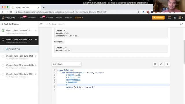 231. Power of Two (python) - Day 8/30 Leetcode June Challenge смотреть онлайн