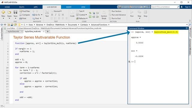 Functions with Multiple Inputs or Outputs | Managing Code in MATLAB смотреть онлайн