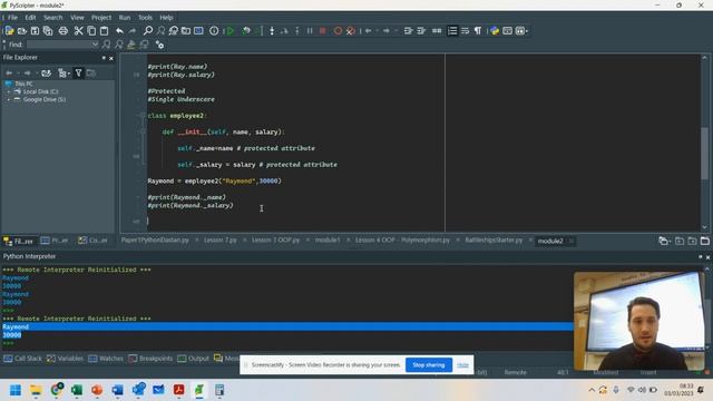 Intro to OOP (Object Oriented Python 3.10) - Lesson 5 - Public, Private and Protected смотреть онлайн