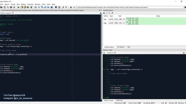 2.2 Rotating images using OpenCV Python(Advanced Computer Vision using OpenCV Python) смотреть онлайн