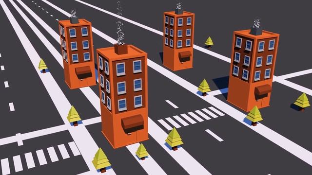 3D улица в CINEMA 4D смотреть онлайн