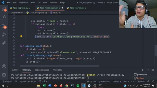 Cómo desarrollar un asistente virtual con Python ?. Parte 13: Alarma de reconocimiento facial ? (4) смотреть онлайн