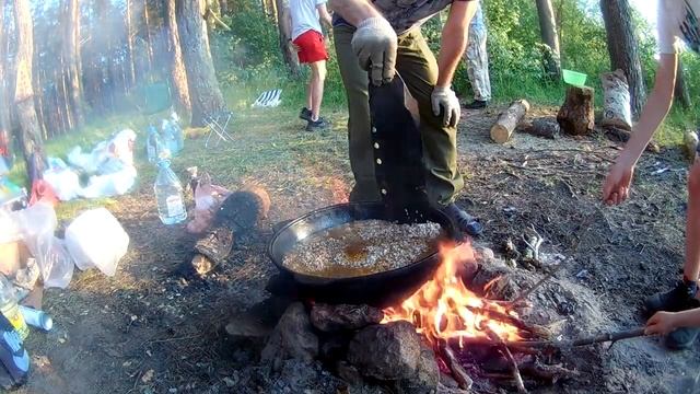 Отдых на островах Волги. Часть 2. Плов на огне, от и до!
